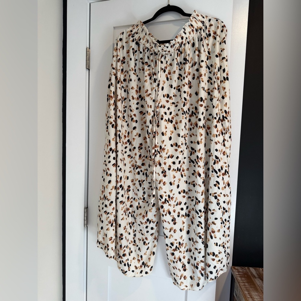 Leopard Print Wide-Leg Pants